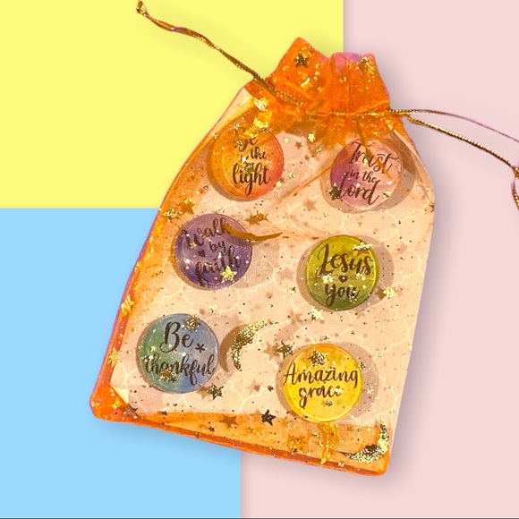 Set/6 𝑯𝒂𝒏𝒅𝒎𝒂𝒅𝒆 Inspirational Magnets Cabochons Gift! - Picture 2 of 6